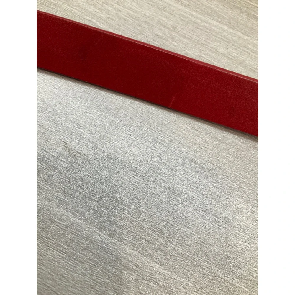 WOMENS COACH DARK RED LEATHER BELT SILVER BUCKLE MADE IN ITALY BRASS